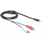 Audiokabel DeLOCK 84277 10m 3,5mm 2 x RCA zwart