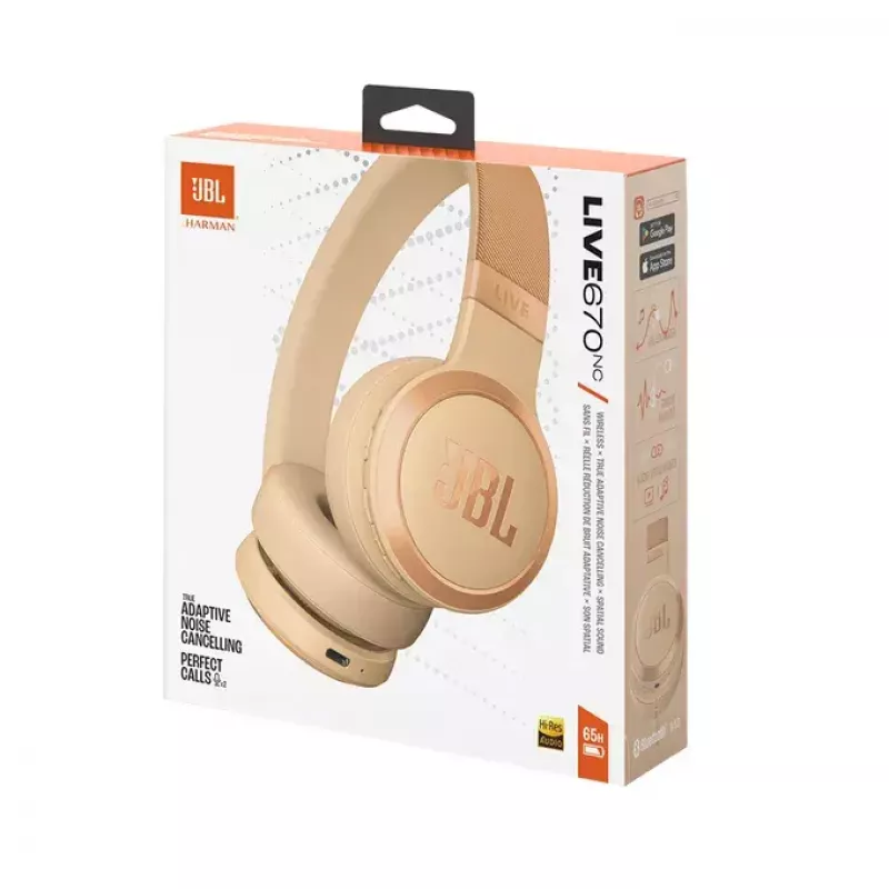 JBL Live 670NC headset draadloos hoofdband gesprekken/muziek Bluetooth zand