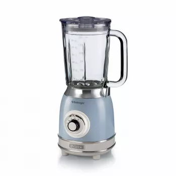 Ariete 583, vintage mixer met 1,5 liter glazen kan, 4 RVS-messen, 4 snelheden + pulse, 1000 watt, blauw