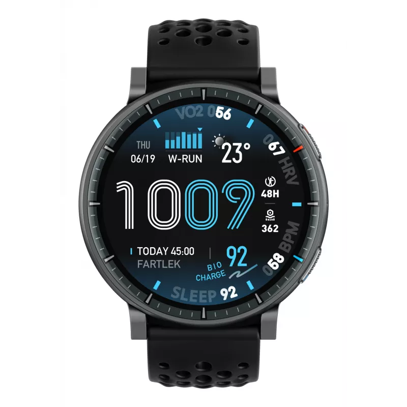 Smartwatch Amazfit Active Max rond AMOLED 1,5 inch 480×480 touchscreen 64 MB RAM 4 GB 658 mAh zwart