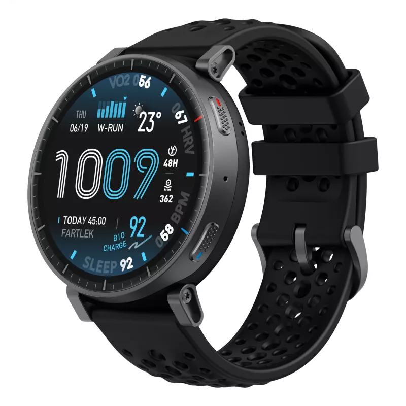 Smartwatch Amazfit Active Max rond AMOLED 1,5 inch 480×480 touchscreen 64 MB RAM 4 GB 658 mAh zwart