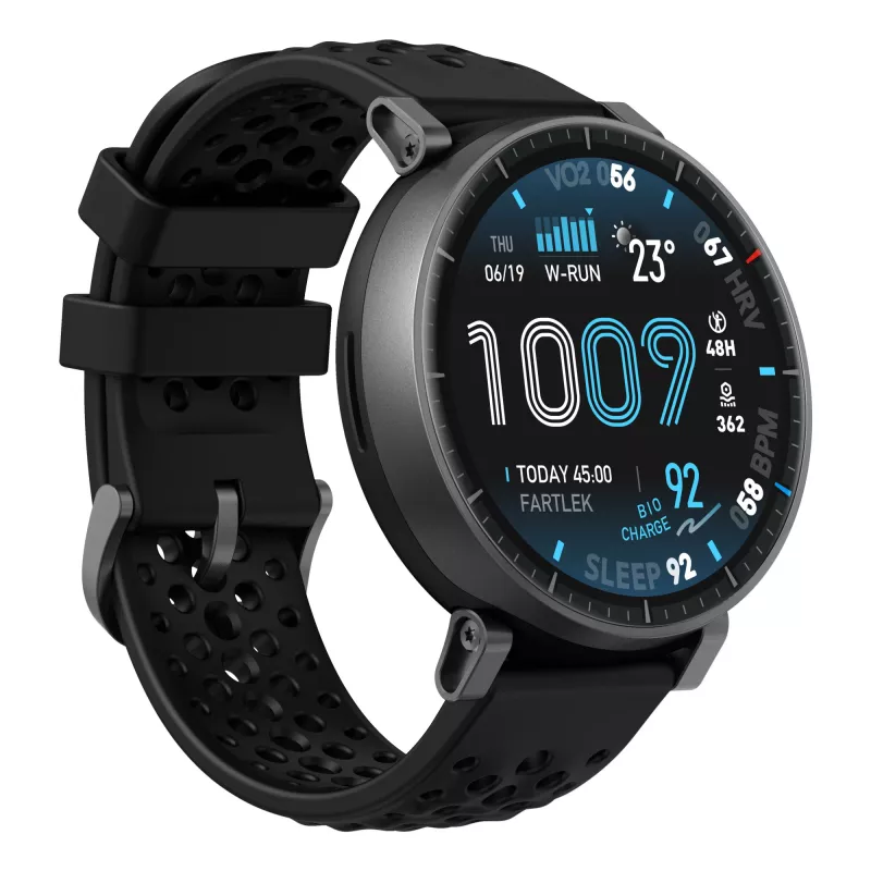 Smartwatch Amazfit Active Max rond AMOLED 1,5 inch 480×480 touchscreen 64 MB RAM 4 GB 658 mAh zwart