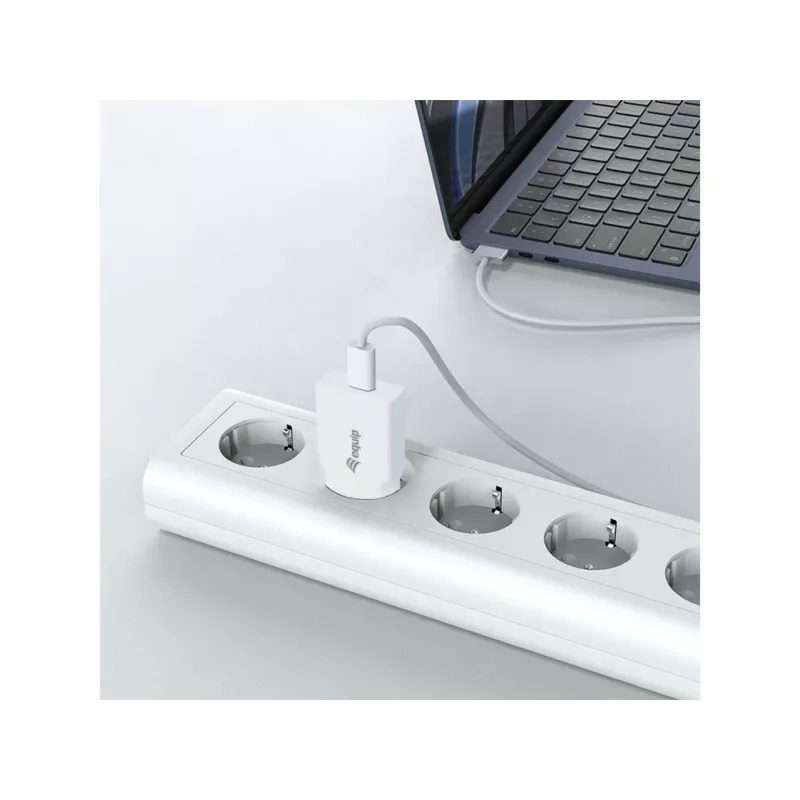 Wandlader EQUIP 1-poorts 20W GaN USB-C PD — 100–240V ingang, 12V max. uitgang, wit
