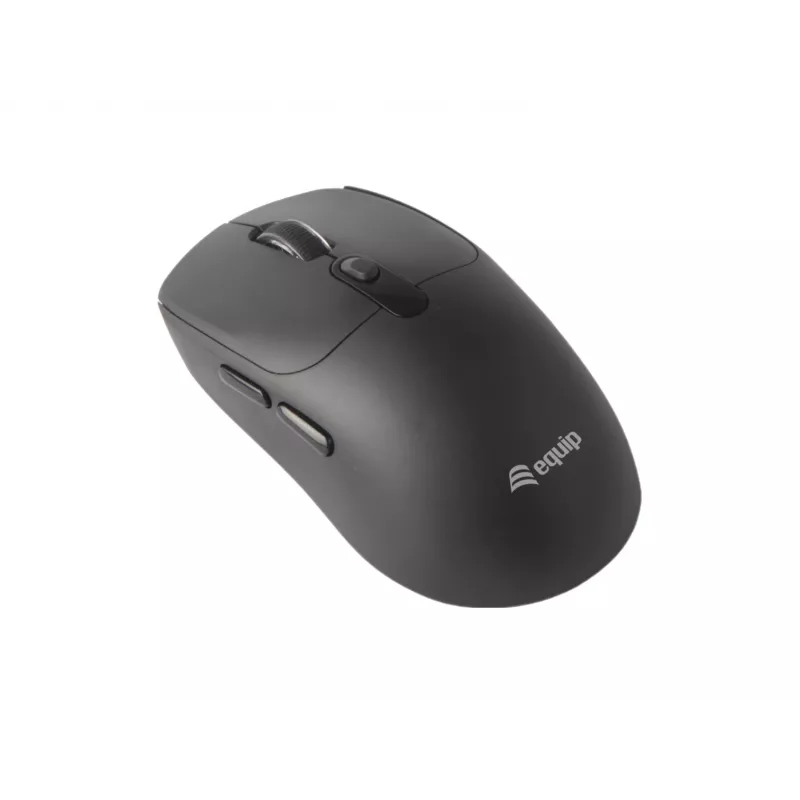 EQUIP ambidextreuze 6-toets dual-mode draadloze muis, optisch 1600 DPI, RF + Bluetooth, zwart