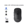 EQUIP ambidextreuze 6-toets dual-mode draadloze muis, optisch 1600 DPI, RF + Bluetooth, zwart