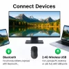 EQUIP ambidextreuze 6-toets dual-mode draadloze muis, optisch 1600 DPI, RF + Bluetooth, zwart