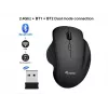 EQUIP 6-toets oplaadbare dual-mode draadloze muis – rechtshandig, optisch 1600 DPI, RF draadloos + Bluetooth, zwart