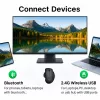 EQUIP 6-toets oplaadbare dual-mode draadloze muis – rechtshandig, optisch 1600 DPI, RF draadloos + Bluetooth, zwart