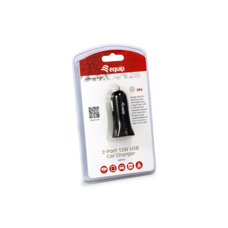 Equip 245510 mobiele lader universeel zwart sigarettenaansteker auto