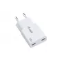 EQUIP 2-poorts 30W GaN slanke USB-C PD lader — 2 USB-C aansluitingen, ingang 100–240 V, max. 20 V uitgang, wit