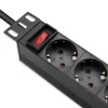 Stopcontactdoos QOLTEC 54603 — 1U rack-monteerbaar, 16A ingang, 4× randaarde stopcontacten