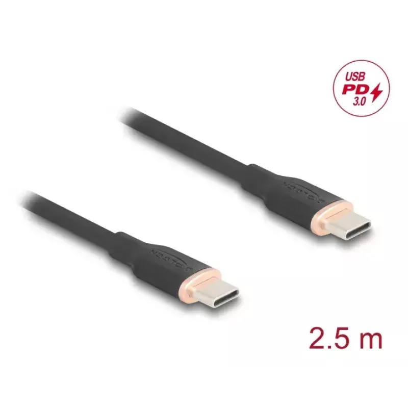 USB-kabel DeLOCK 81239 2,5 m USB-C zwart USB 2.0 0,48 Gbit/s