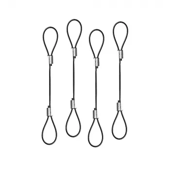 Lindy kabeladapterhouders – 4-pack, 0,15 m, polyamide, roestvrij staal, zwart