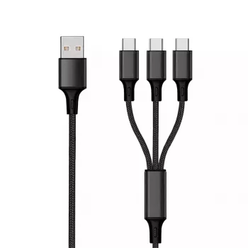 USB-kabel 2GO 797156 1,5 m USB B 3 x USB C zwart