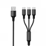USB-kabel 2GO 797156 1,5 m USB B 3 x USB C zwart