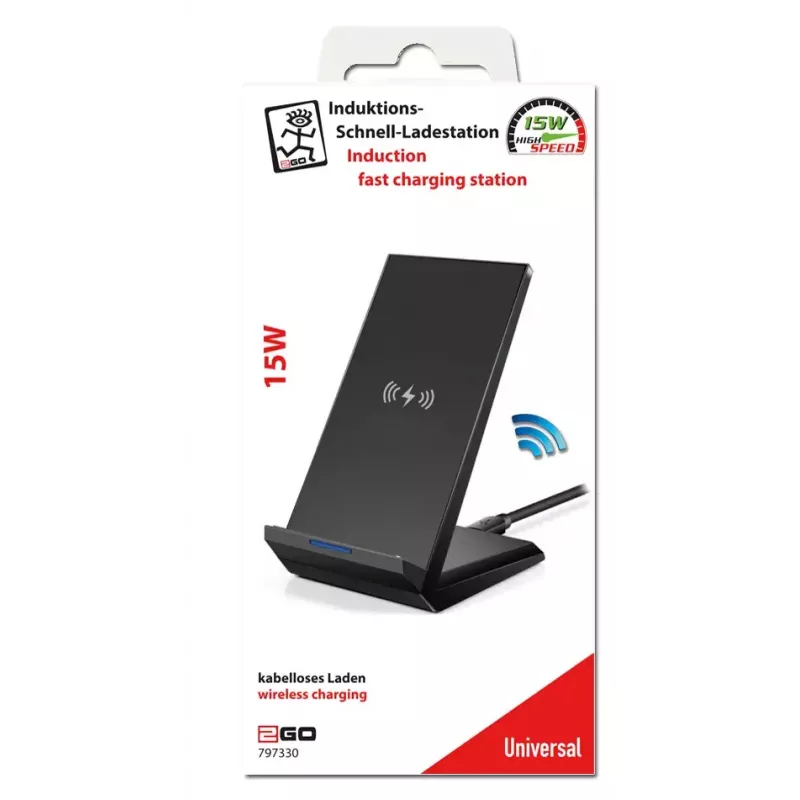 Indoor-oplader 2GO 797330 smartphone zwart USB draadloos snelladen