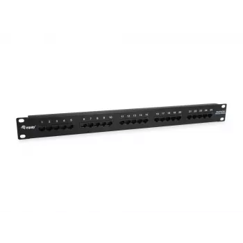 Equip 25-poorts Cat.3 RJ45 ISDN patchpaneel, zwart