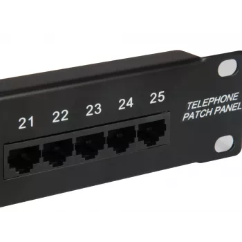 Equip 25-poorts Cat.3 RJ45 ISDN patchpaneel, zwart