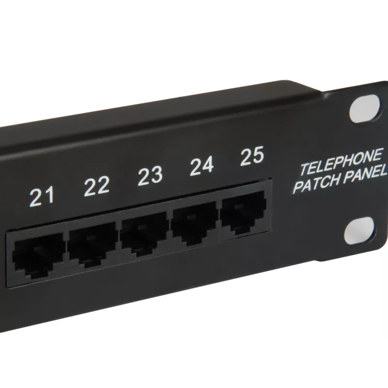 Equip 25-poorts Cat.3 RJ45 ISDN patchpaneel, zwart