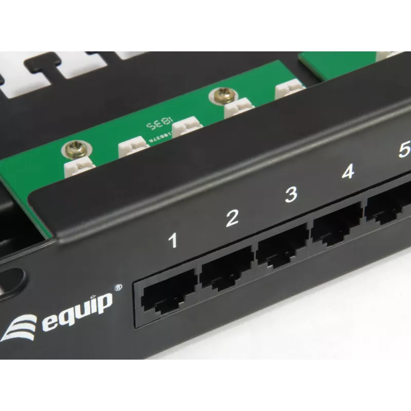 Equip 25-poorts Cat.3 RJ45 ISDN patchpaneel, zwart