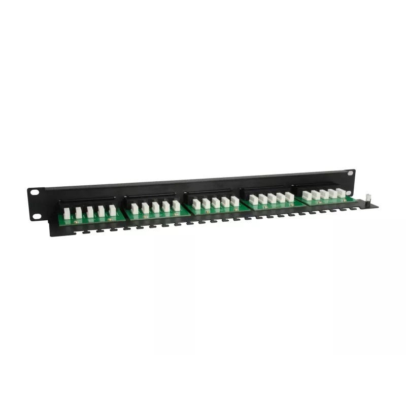 Equip 25-poorts Cat.3 RJ45 ISDN patchpaneel, zwart