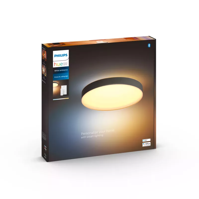 Slimme plafondlamp Philips Hue White ambience Enrave extra large zwart