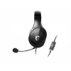 MSI IMMERSE GH20 gaming-headset '3,5-mm-inline met audio-splitter-accessoire, zwart, 40-mm-drivers, unidirectionele microfoon, pc- en platformonafhankelijke compatibiliteit'