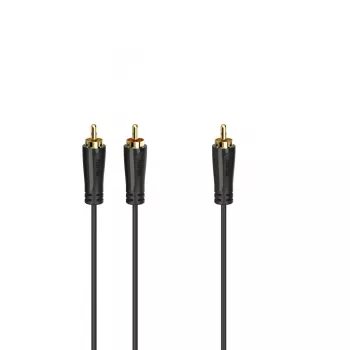 Audiokabel Hama 00205097 5m RCA 2 x RCA stekker verguld zwart