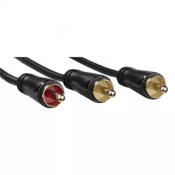 Audiokabel Hama 00205097 5m RCA 2 x RCA stekker verguld zwart