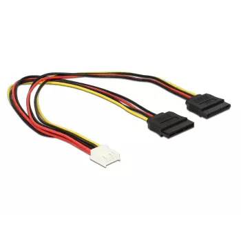 DeLOCK kabel 0,3m Floppy 4p/2x SATA 15p