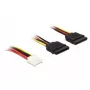 DeLOCK kabel 0,3m Floppy 4p/2x SATA 15p