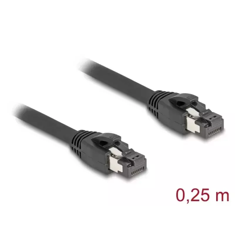 DeLOCK RJ45-netwerkkabel Cat.8.1 S/FTP 25 cm 40 Gbit/s zwart