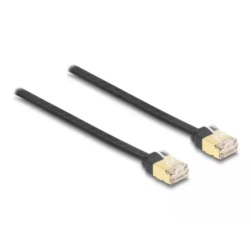 DeLOCK RJ45-oprolkabel Cat.6A STP 1,5 m zwart geel