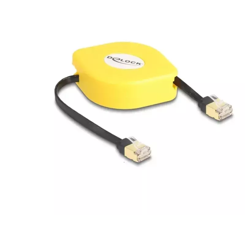 DeLOCK RJ45-oprolkabel Cat.6A STP 1,5 m zwart geel