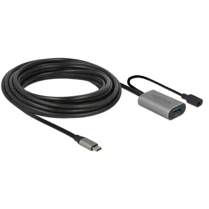 USB-kabel DeLOCK 85391 USB 3.2 Gen 1 5 m USB-A USB-C zwart grijs