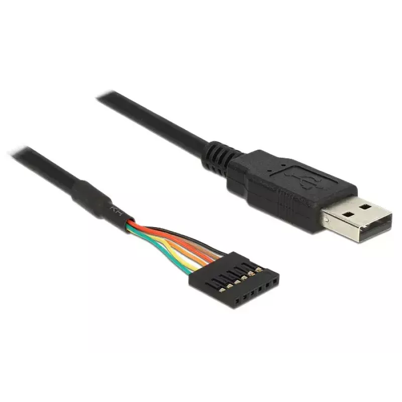 USB-kabel DeLOCK 1,8 m USB2.0-A/TTL 6-polig zwart