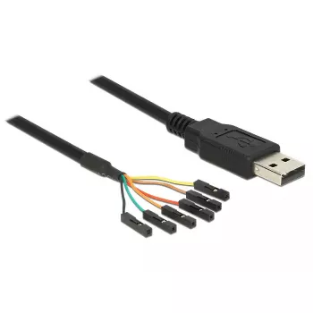 USB-kabel DeLOCK 1,8 m USB2.0-A/TTL 6-polig zwart