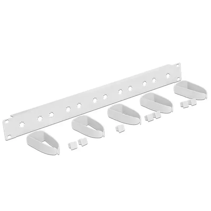 DeLock 43346 19-inch rack kabelmanagementpaneel, 1U, lichtgrijs RAL 7035