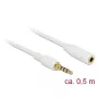 Audiokabel DeLOCK 85628 0,5 m 3,5 mm wit