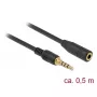 Audiokabel DeLOCK 85627 0,5 m 3,5 mm zwart