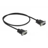 Delock RS-232 seriële kabel, D-Sub 9 male naar male, slanke connectorbehuizing, 0,5 m, zwart