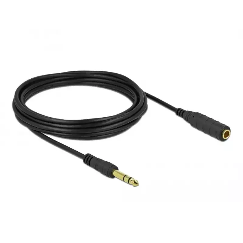 Stereo-jack-verlengkabel DeLOCK 86767 6,35 mm 5 m zwart