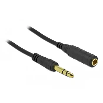 Stereo-jack-verlengkabel DeLOCK 86767 6,35 mm 5 m zwart