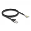 DeLOCK kabel RJ50 stekker naar open draadeinden S/FTP 1 m zwart
