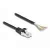 DeLOCK kabel RJ50 stekker naar open draadeinden S/FTP 1 m zwart