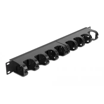 Kabelmanagementpaneel DeLOCK 19 inch 10 gesloten kabelgeleiders 1U zwart