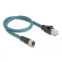 DeLOCK M12 adapterkabel A-gecodeerd 8-polige bus naar RJ45-stekker 50 cm
