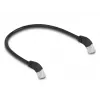 Netwerkkabel DeLOCK RJ45 Cat.6A S/FTP 45° naar beneden afgewinkeld 0,5 m zwart