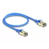 DeLOCK RJ45 netwerkkabel Cat.8.1 F/FTP plat 0,5 m blauw