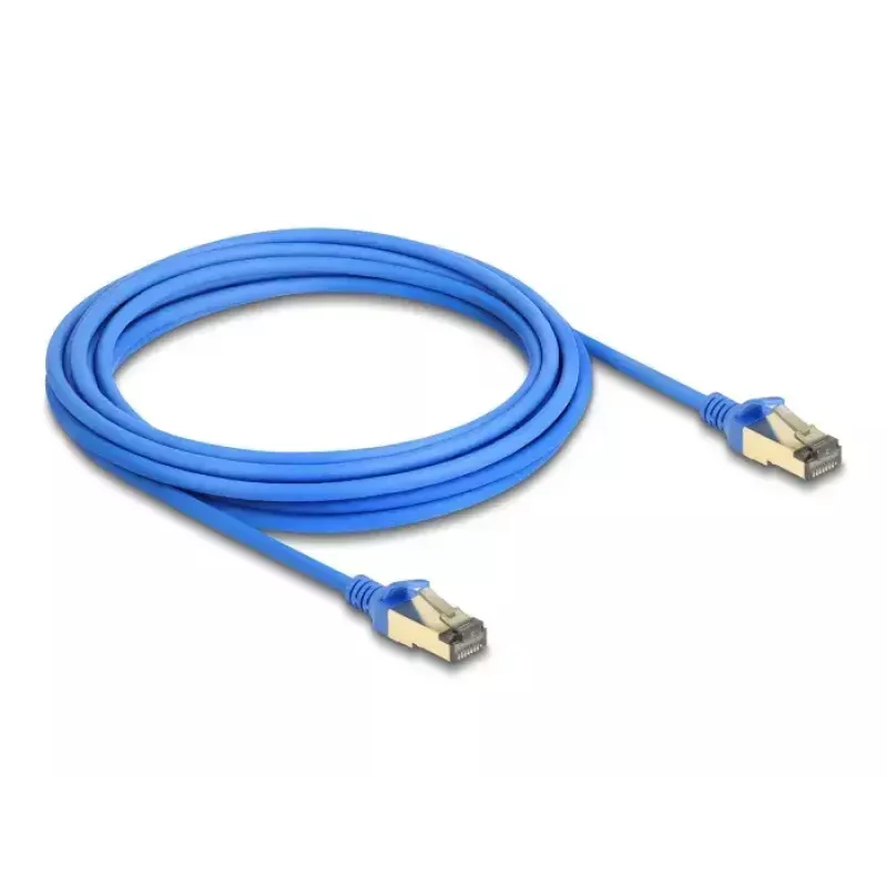 DeLOCK RJ45-netwerkkabel Cat.8.1 F/FTP plat 5 m blauw